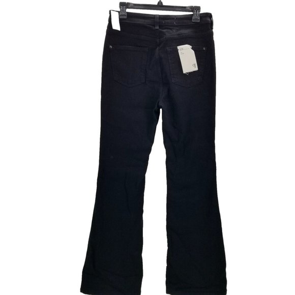 Pilcro Jeans Womens The Icon Black Wide Leg Flare Jeans Stretch Pockets Sz 29 P - Picture 1 of 9